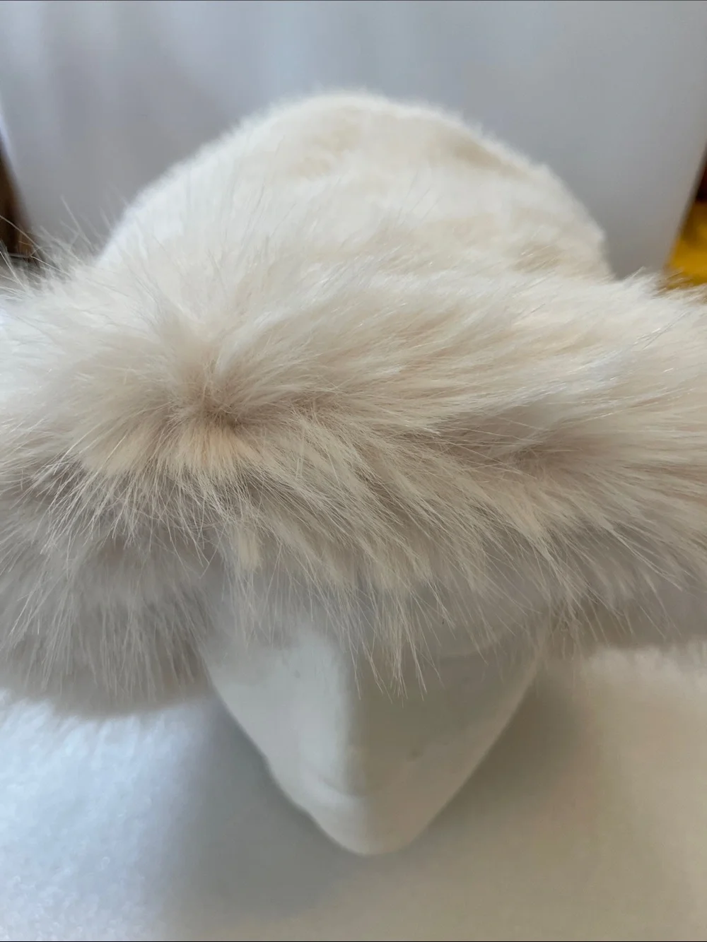 Cream Faux Fur Hat NWOT ( nobody has worn this before)